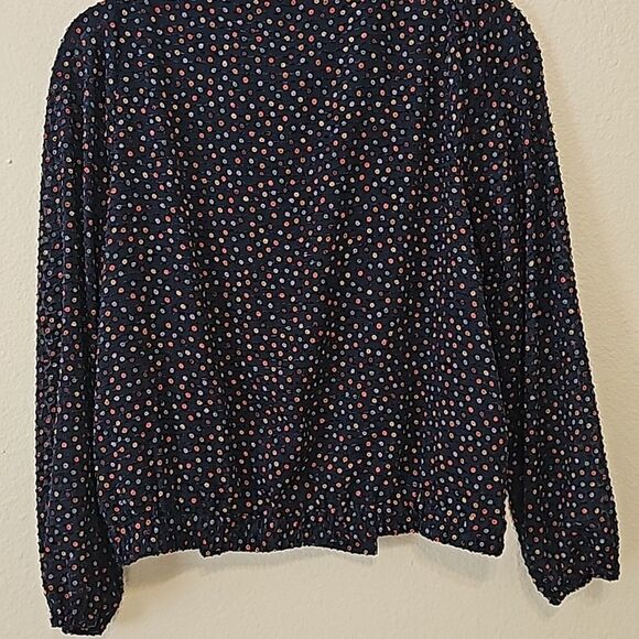 Madewell Navy Polkadot Blouse Size Small - Picture 5 of 9